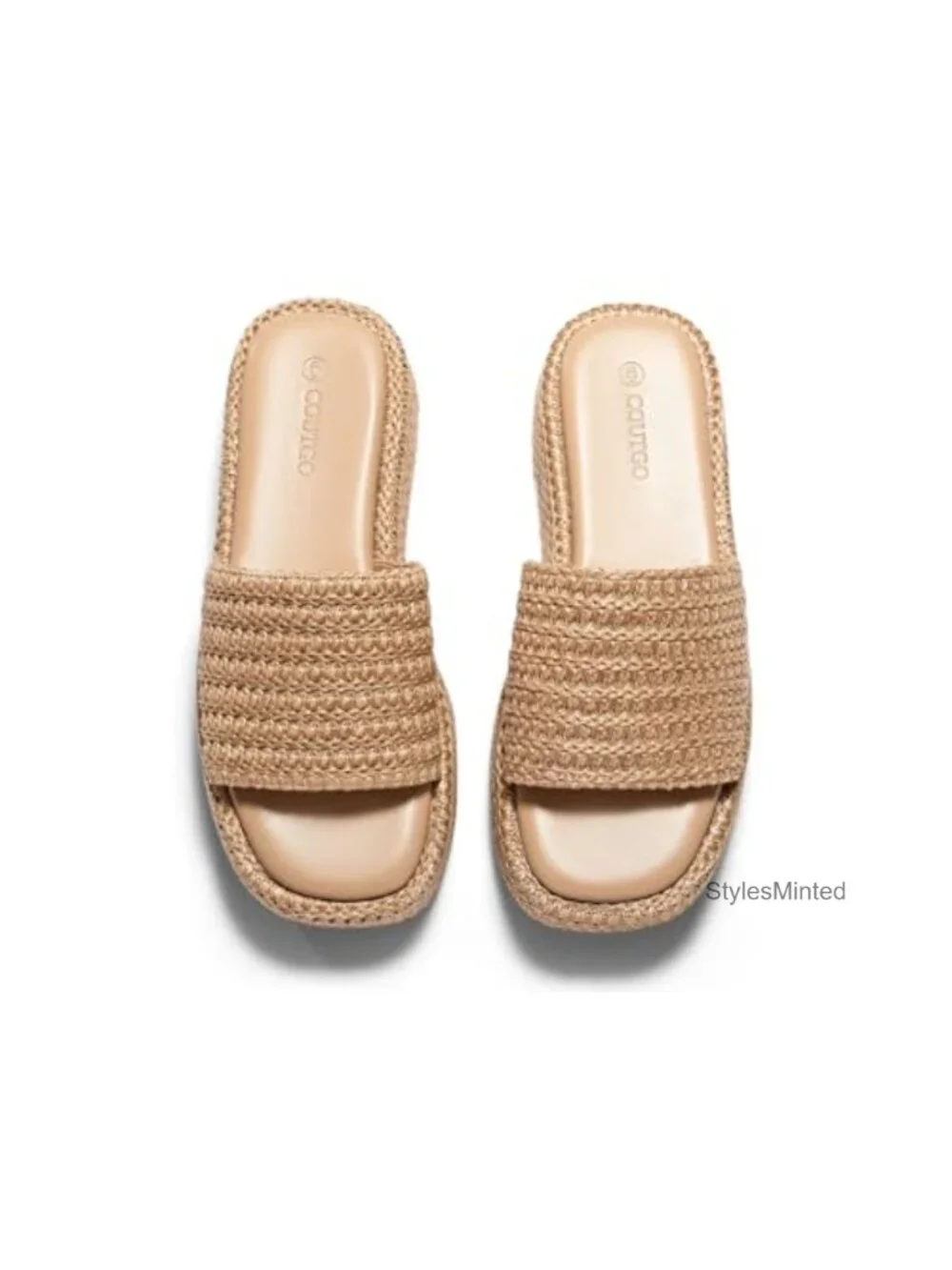 Women's Espadrille Platform Sandals Boho Raffia Slip On Open Toe Cute Summer